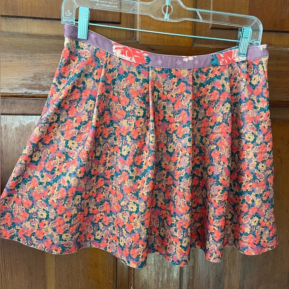 FARM Rio Floral Skater Mini Skirt A-Line Flowers Hippie Boho Tropical | Fits S–M